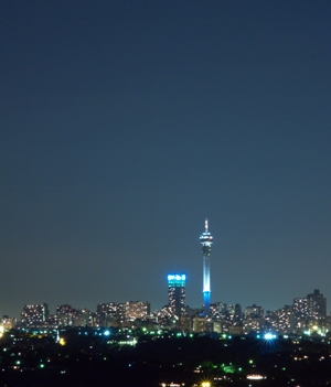 This photo of the Johannesburg (aka "the City of Gold" or more affectionately as "Jozie"), South Africa skyline at night was taken by Aldon Scott McLeod of Johannesburg. 